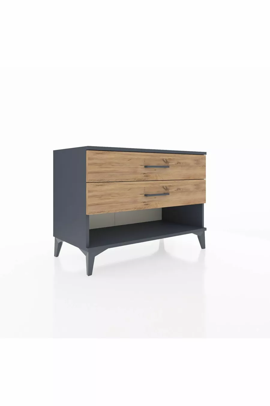Commode Hyperion 2 tiroirs Anthracite-Sapin