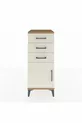 Commode Hyperion avec une étagère, 3 tiroirs et une porte, en pin et travertin