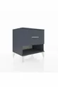 Comodino Hyperion con un cassetto Antracite-Antracite