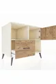 Commode Kronos 2 étagères avec un tiroir et une porte seule Pierre de lune-Pin