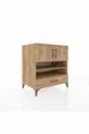 Kronos Dresser 4-Shelf Single Drawer 2-Door Pine-Pine