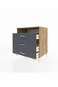 Commode Kronos à une étagère et trois tiroirs en pin-anthracite