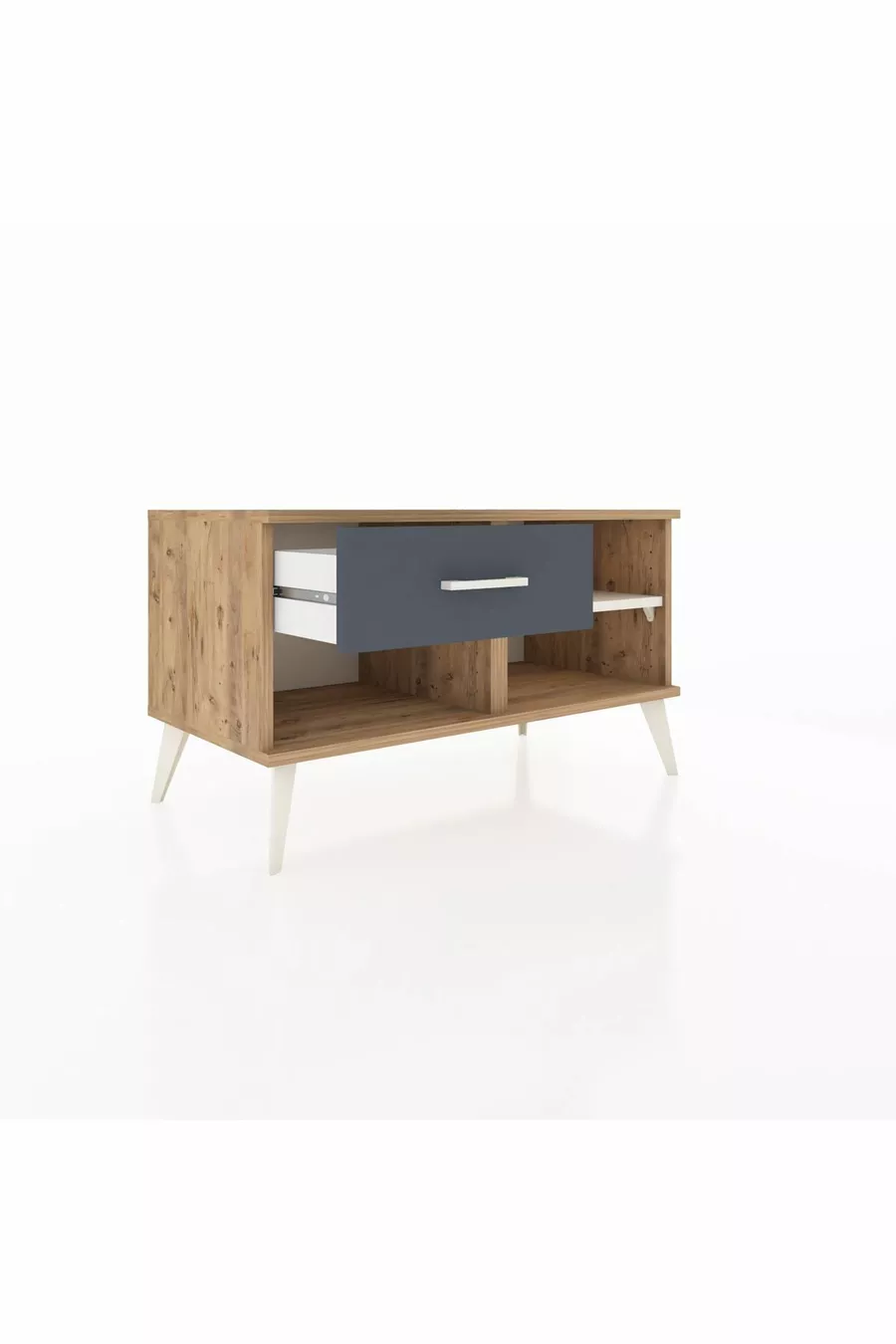 Hyperion Kommode mit einem Regal und einer Schublade Kiefer-Marmor/Anthrazit