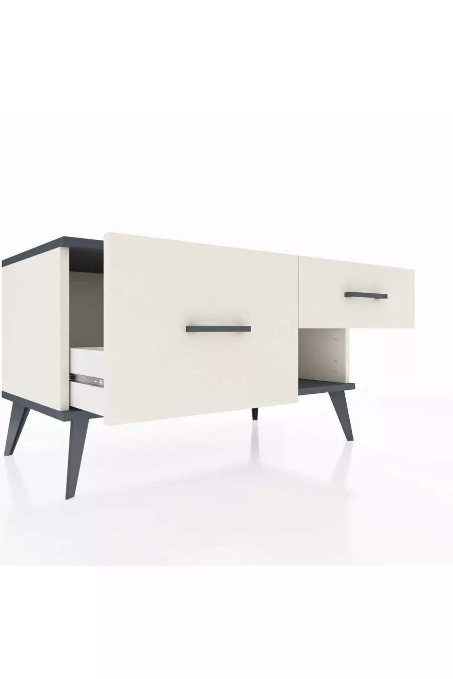 Commode Hyperion 2 Tiroirs Pierre de Lune-Anthracite/Pierre de Lune
