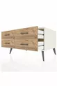 Kronos Dresser 4-Shelf Moonstone-Moonstone/Pine
