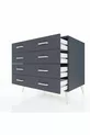 Commode Kronos 8 tiroirs Anthracite-Anthracite