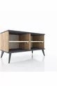Commode Hyperion 2 étagères Pin-Anthracite/Gris Pierre