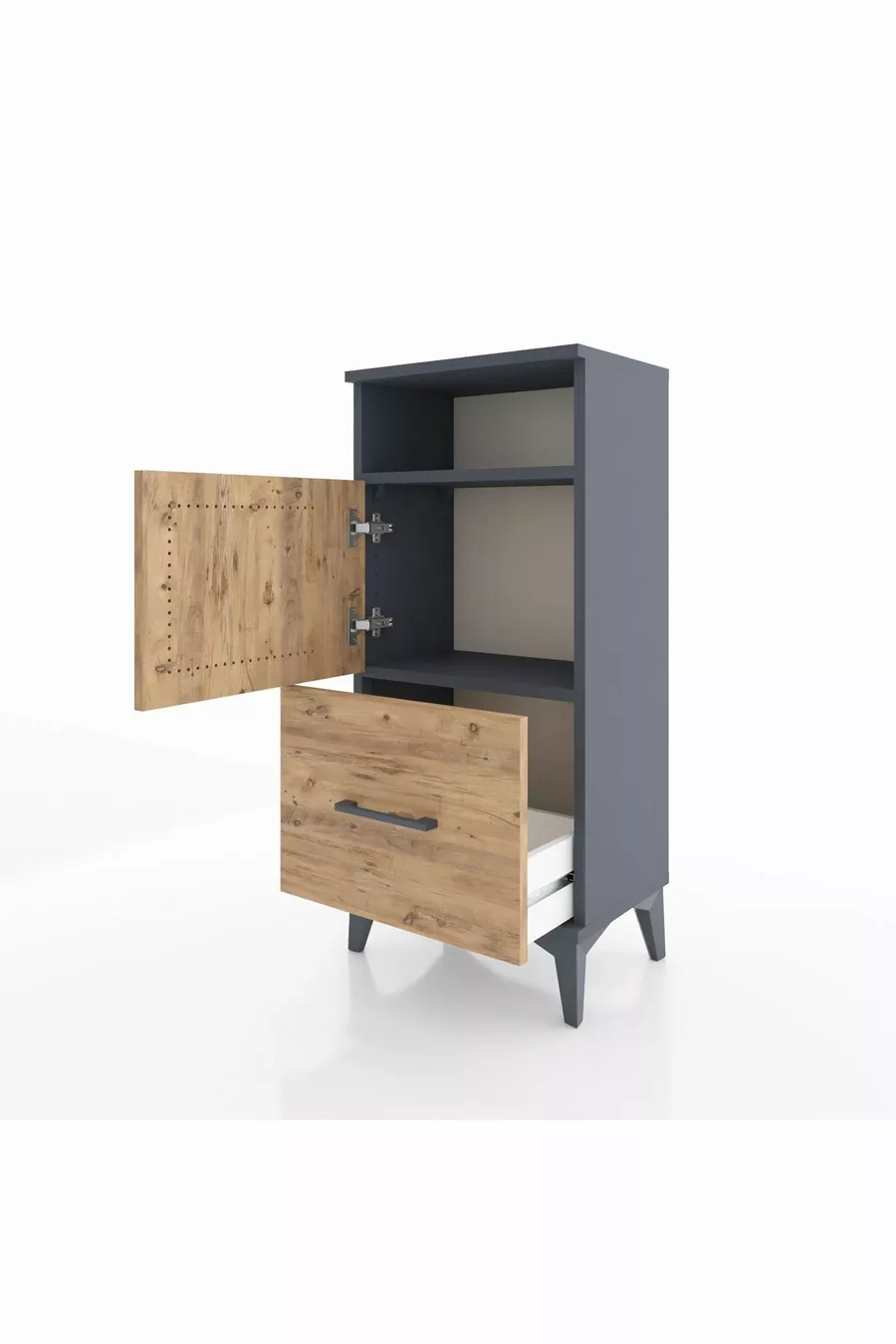 Arges Kast met 2 planken, 1 lade en 2 deuren Antraciet-Den