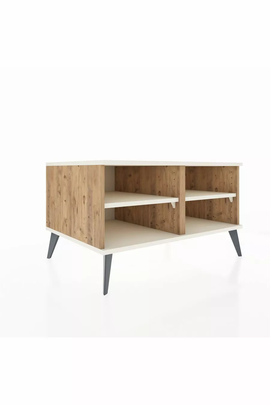 Commode Kronos à 2 étagères en pin et pierre d'achim