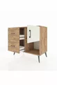 Commode Hyperion avec une étagère, 2 tiroirs et une porte, pin-pierre d'onyx/pin