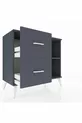 Commode Hyperion à une étagère et 2 tiroirs Anthracite-Anthracite