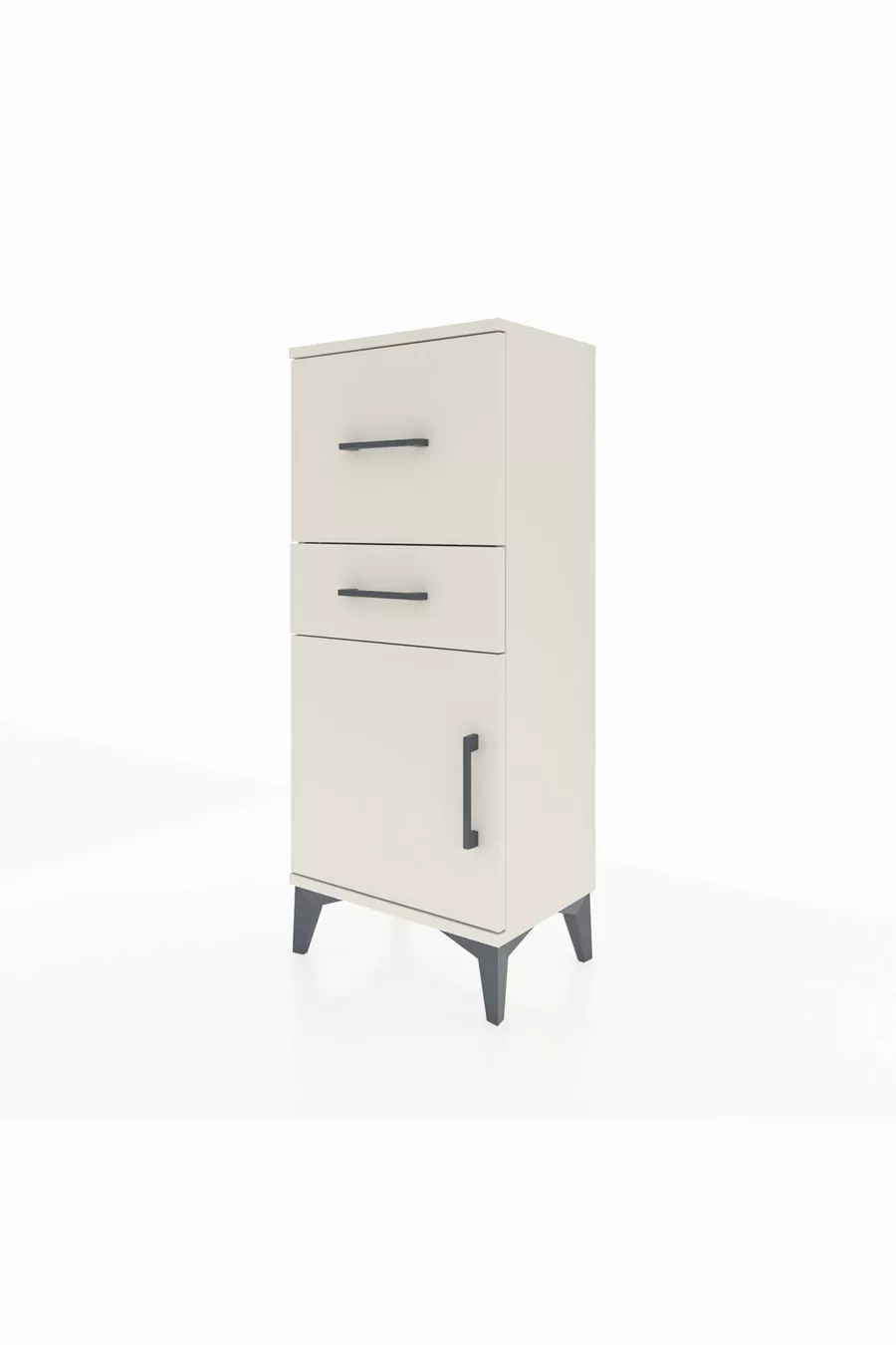 Arges Commode Single Shelf 2 Drawers Single Door Moonstone-Moonstone
