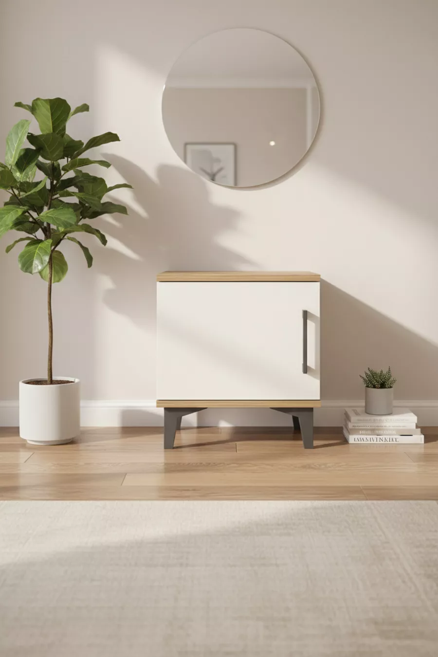 Silva Commode : Pin-Pierre d'Agate, À Une Porte, Une Étagère | Élégante et Pratique