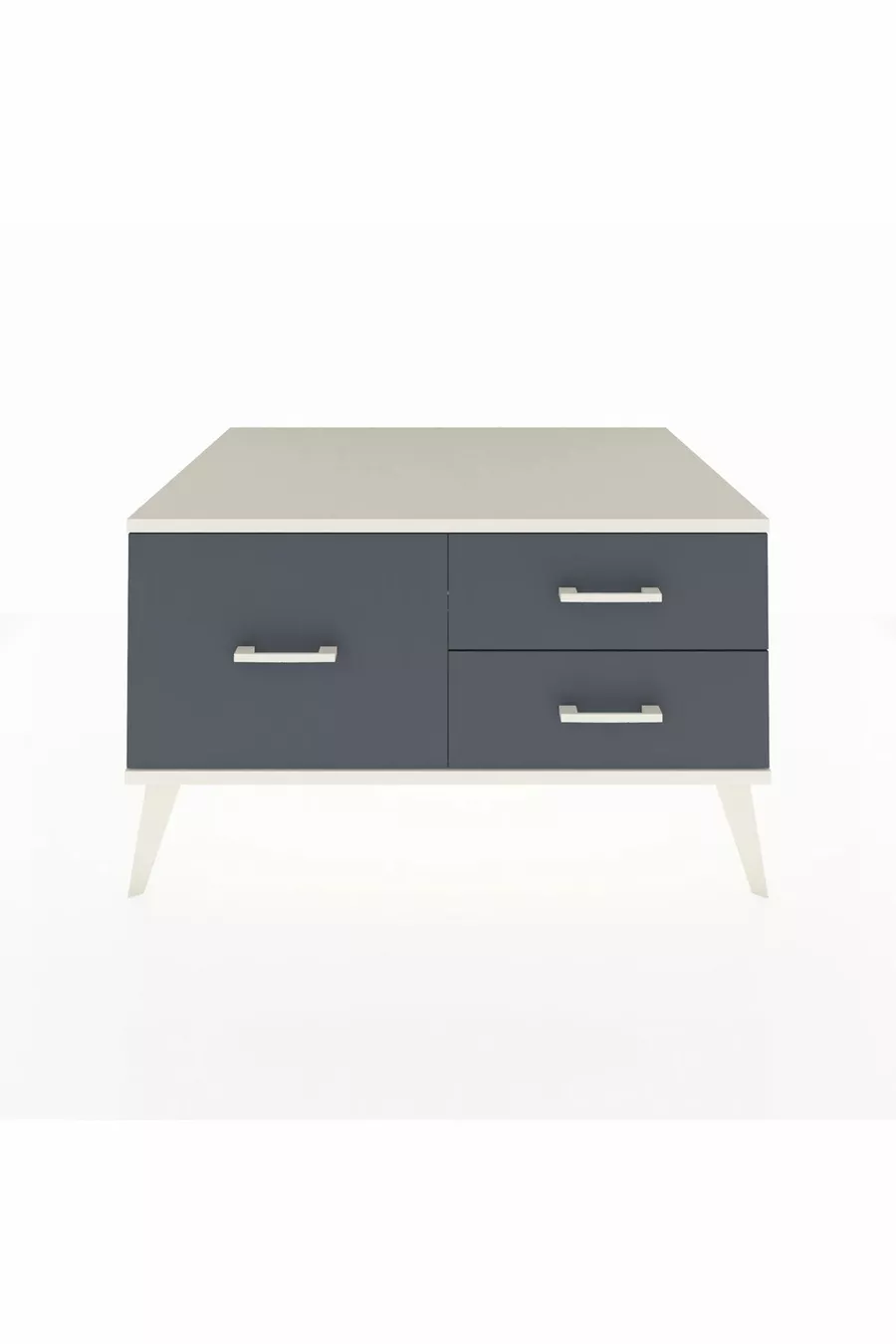 Commode Kronos 3 tiroirs Pierre de lune/Pierre de lune/Anthracite