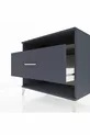 Commode Kronos à une étagère et un tiroir Anthracite-Anthracite