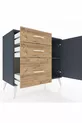 Commode Hyperion avec une seule étagère, 3 tiroirs et une porte, Anthracite-Anthracite/Sapin