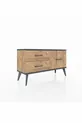 Commode Arges 3 étagères Pin-Anthracite/Pin