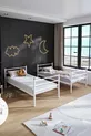 Lit superposé Trend compatible avec matelas, métal blanc séparables