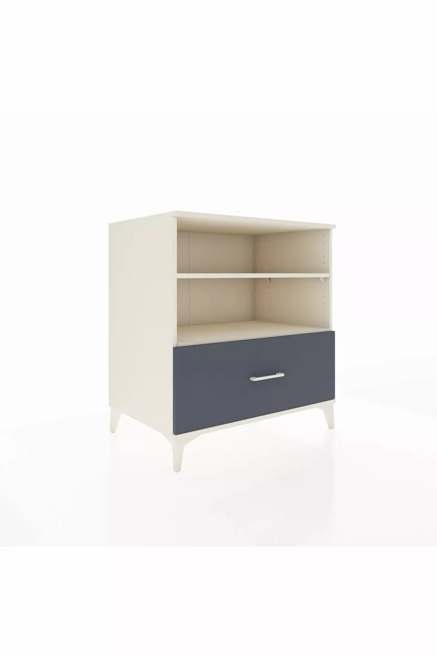 Commode Kronos avec 2 étagères et 1 tiroir Mésolithique-Anthracite