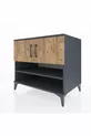 Kronos Dresser 3 Shelves 2 Doors Anthracite-Pine