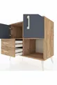 Commode Hyperion avec 2 étagères, 2 tiroirs, 2 portes, pin-anthracite/pin