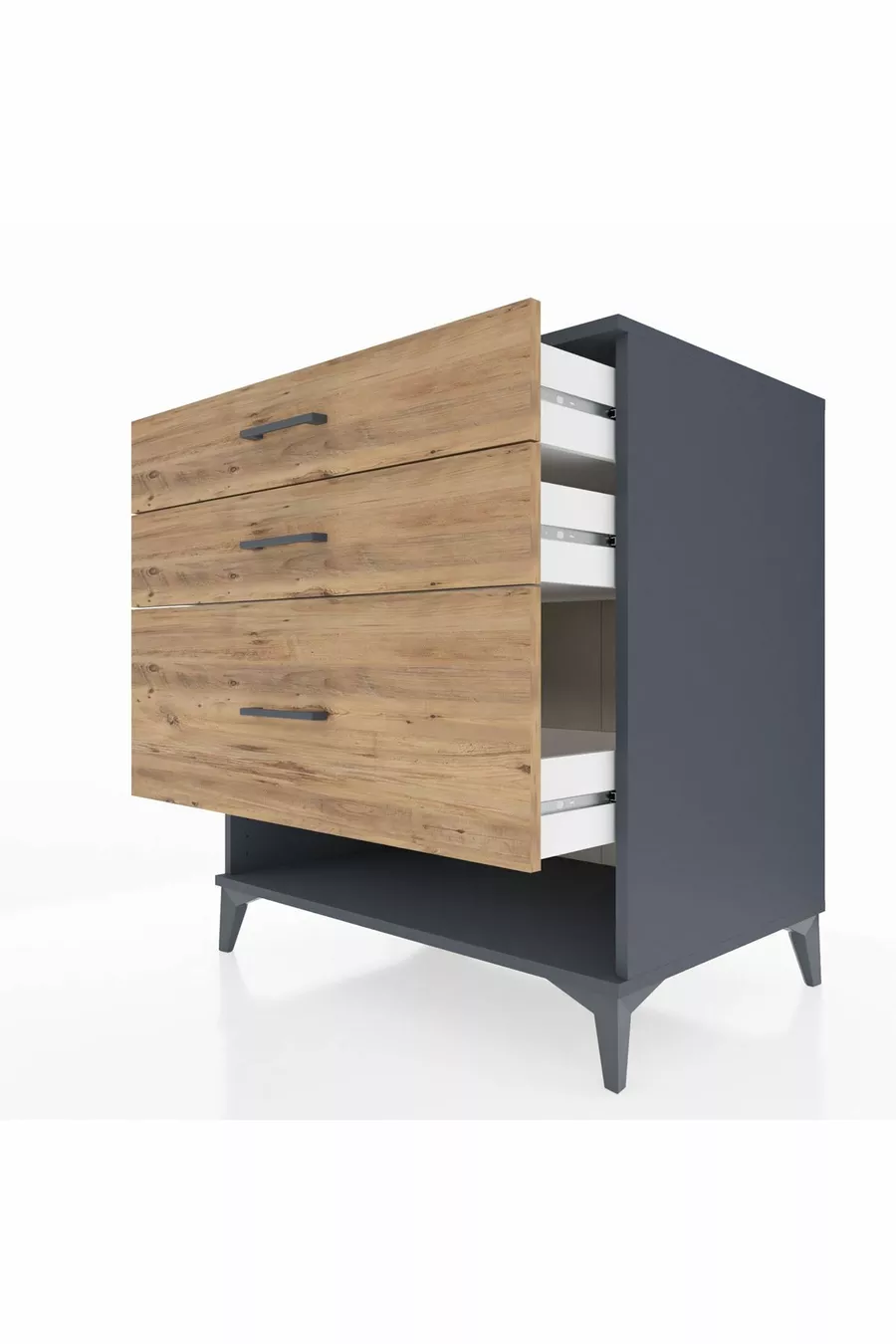 Commode Kronos 3 tiroirs Anthracite-Pin