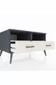 Commode Kronos à 2 étagères et 2 tiroirs Anthracite-Pierre de lune