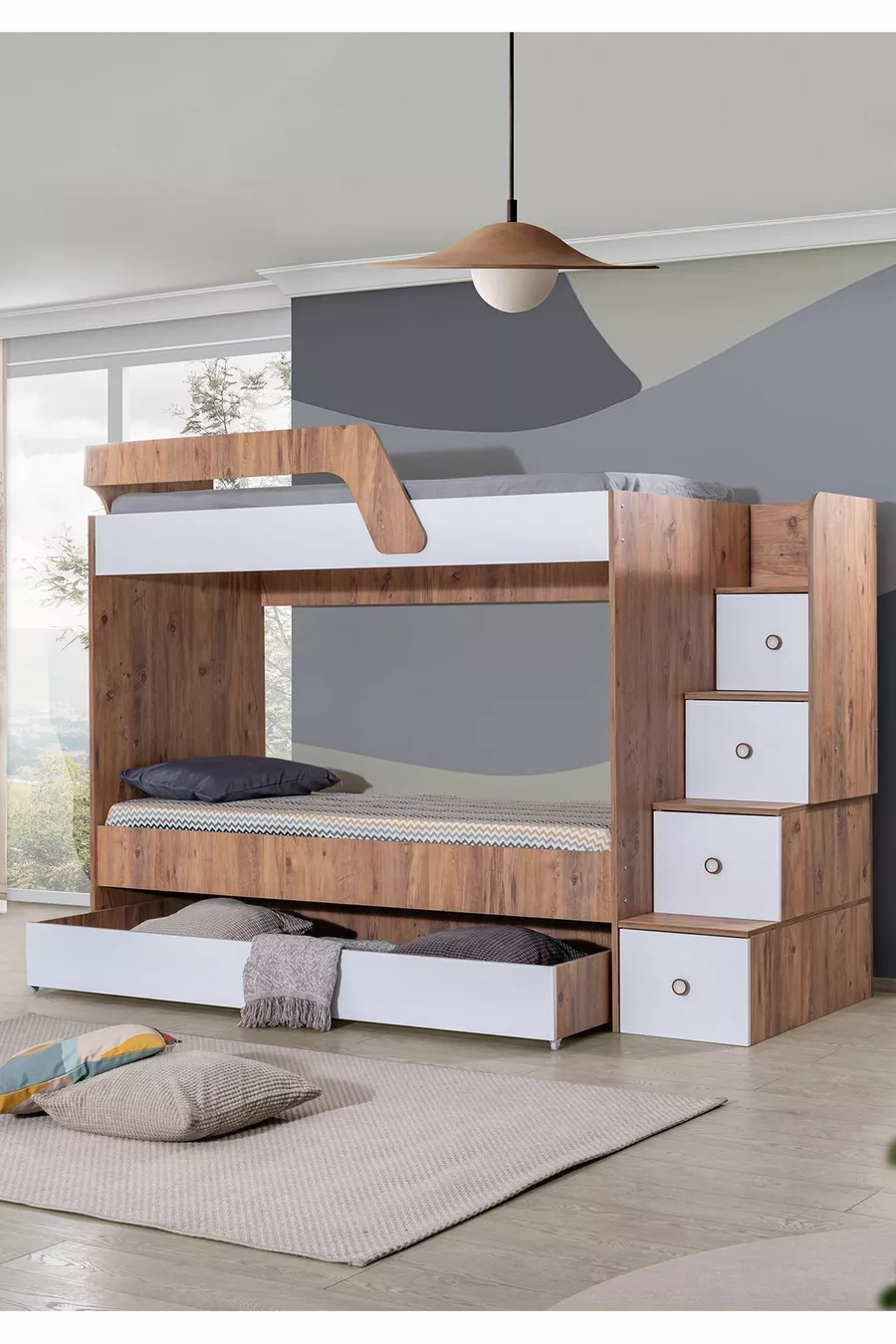 Lits superposés, Lit superposé triple avec échelle + 3 matelas confort