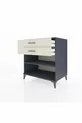 Commode Kronos à une étagère et 2 tiroirs Anthracite-Pierre de Lune