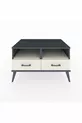 Commode Kronos à 2 étagères et 2 tiroirs Anthracite-Pierre de lune