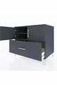 Commode Kronos avec 2 étagères, 1 tiroir et 2 portes, Anthracite-Anthracite