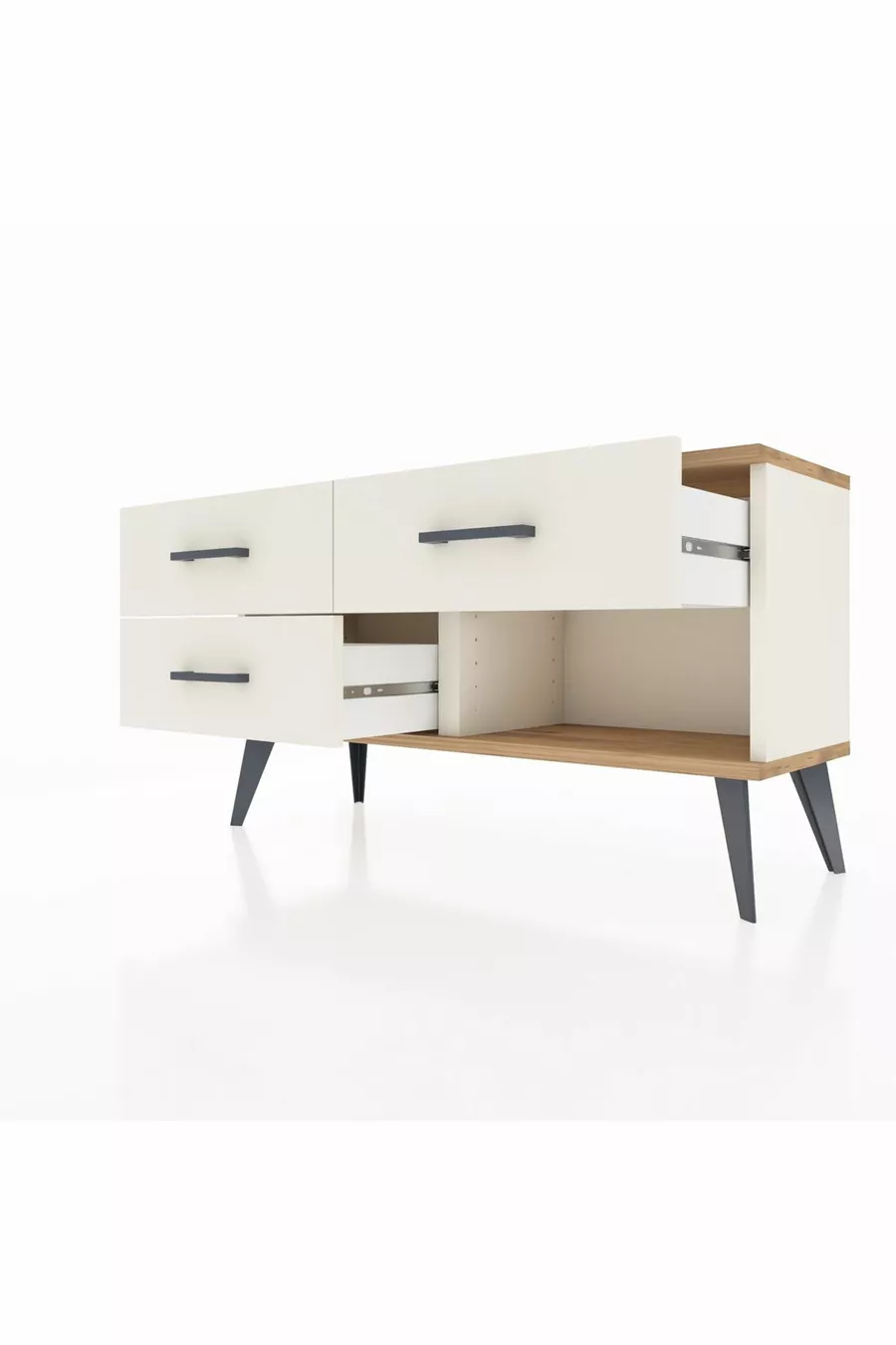 Commode Arges 3 tiroirs Pierre d'Agate-Pin/Pierre d'Agate