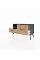 Commode Arges à une étagère et 2 tiroirs Anthracite-Anthracite/Sapin