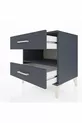 Hyperion Nightstand with Single Shelf and 2 Drawers Anthracite-Anthracite