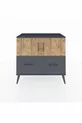 Commode Hyperion 2 étagères 2 tiroirs 2 portes Anthracite-Sapin/Anthracite