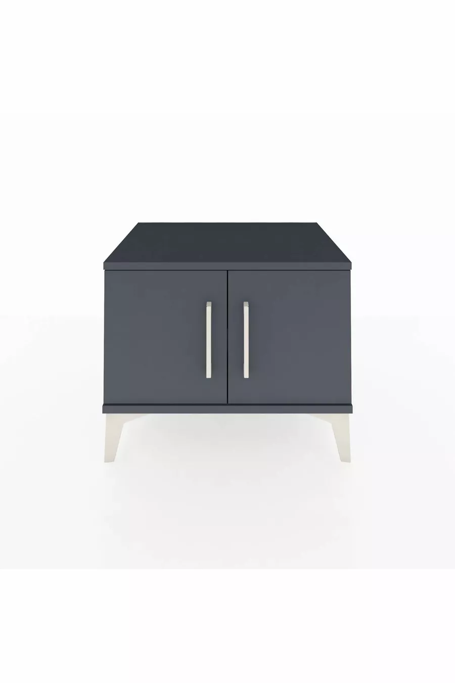 Table de chevet Hyperion à une étagère et deux portes Anthracite-Anthracite