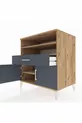 Commode Kronos 3 étagères 1 tiroir 2 portes Pin-Anthracite