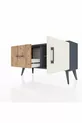 Commode Arges avec une étagère, un tiroir et une porte, Anthracite-Pierre de Lune/Pin