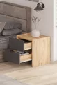 Comodino Sadem a 2 cassetti in Pino Atlantico/Antracite con ampio spazio di archiviazione Design moderno (, cm)