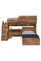 Letto a castello, letto a castello Aura con scrivania, armadio a 3 ante + 2 materassi Comfort