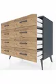Commode Hyperion 8 tiroirs Anthracite-Anthracite/Sapin
