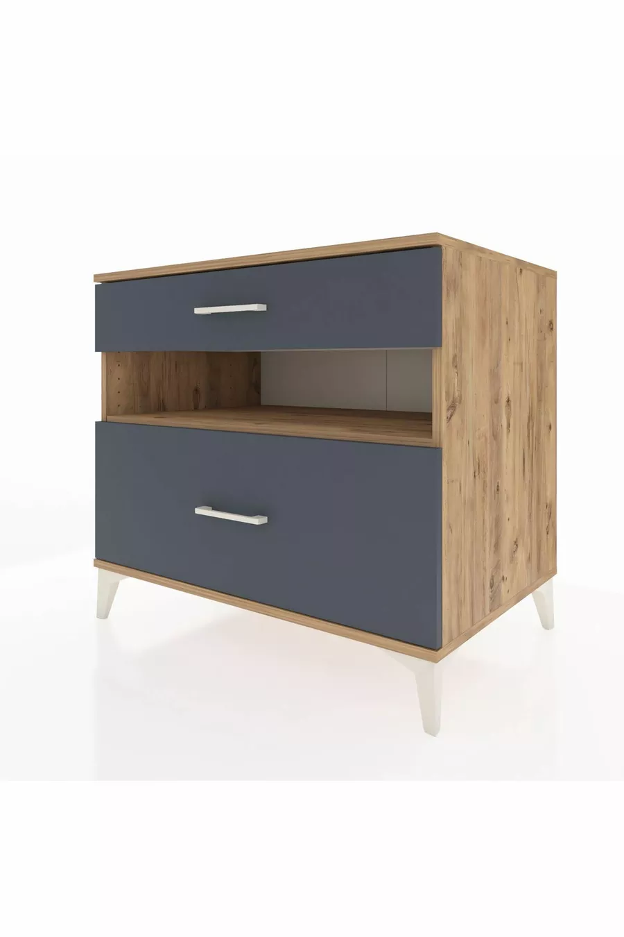 Kronos Dresser Single Shelf 2 Drawers Pine-Anthracite