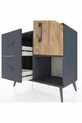 Commode Hyperion à une étagère, 2 tiroirs et une porte, Anthracite-Sapin/Anthracite