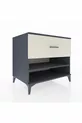 Commode Kronos à une étagère et un tiroir Anthracite-Vert de mer