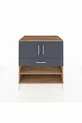 Commode Kronos 3 étagères 1 tiroir 2 portes Pin-Anthracite