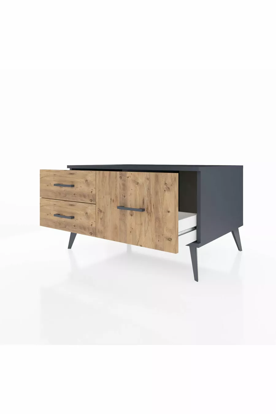 Kronos Dresser 3-Shelf Anthracite-Anthracite/Pine