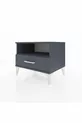 Hyperion Nightstand Single Shelf Single Drawer Anthracite-Anthracite