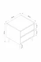 Elina Bedside Table with 2 Drawers - Gold/Anthracite