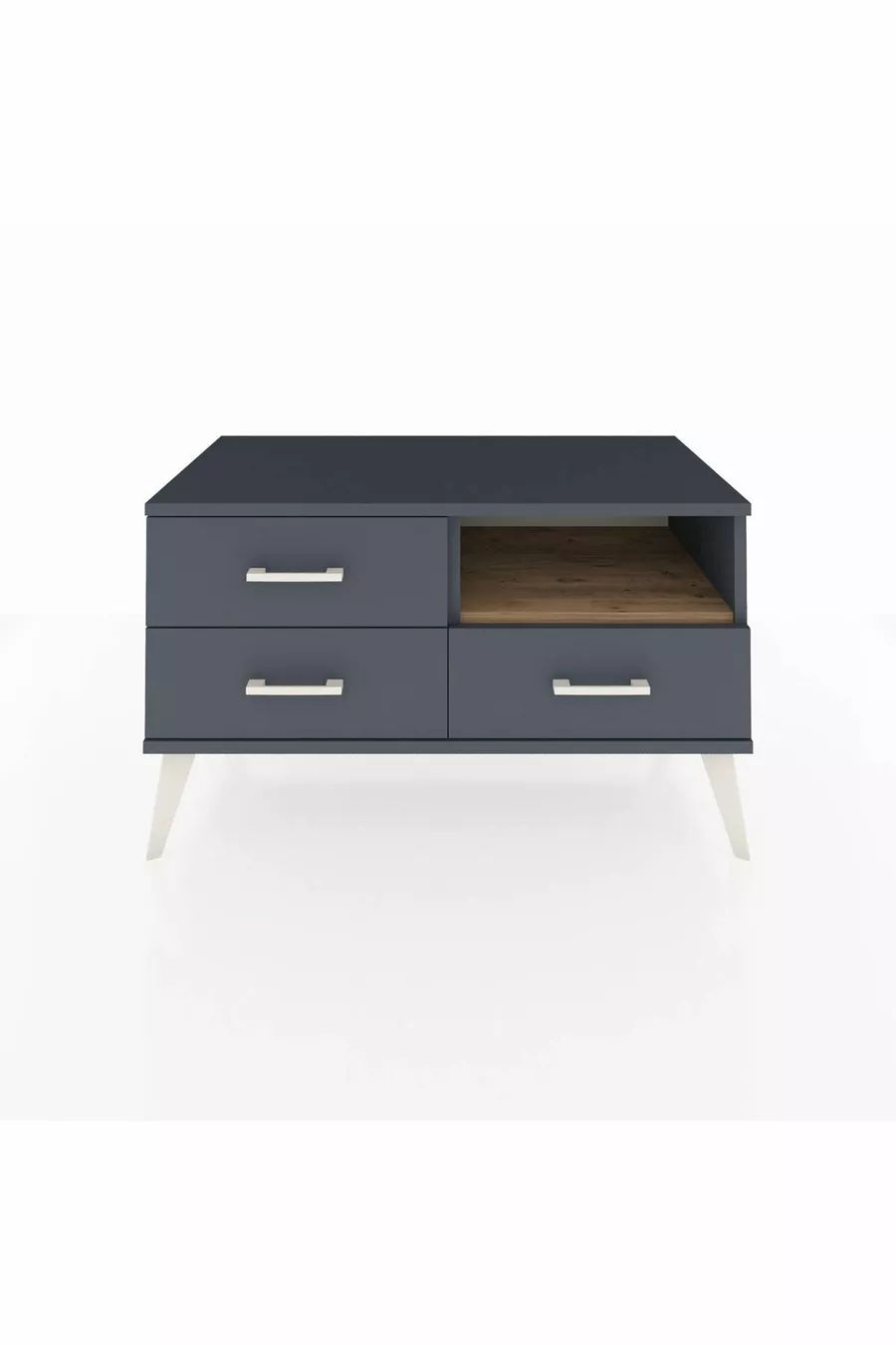 Commode Hyperion à une étagère et 3 tiroirs Anthracite-Sapin/Anthracite