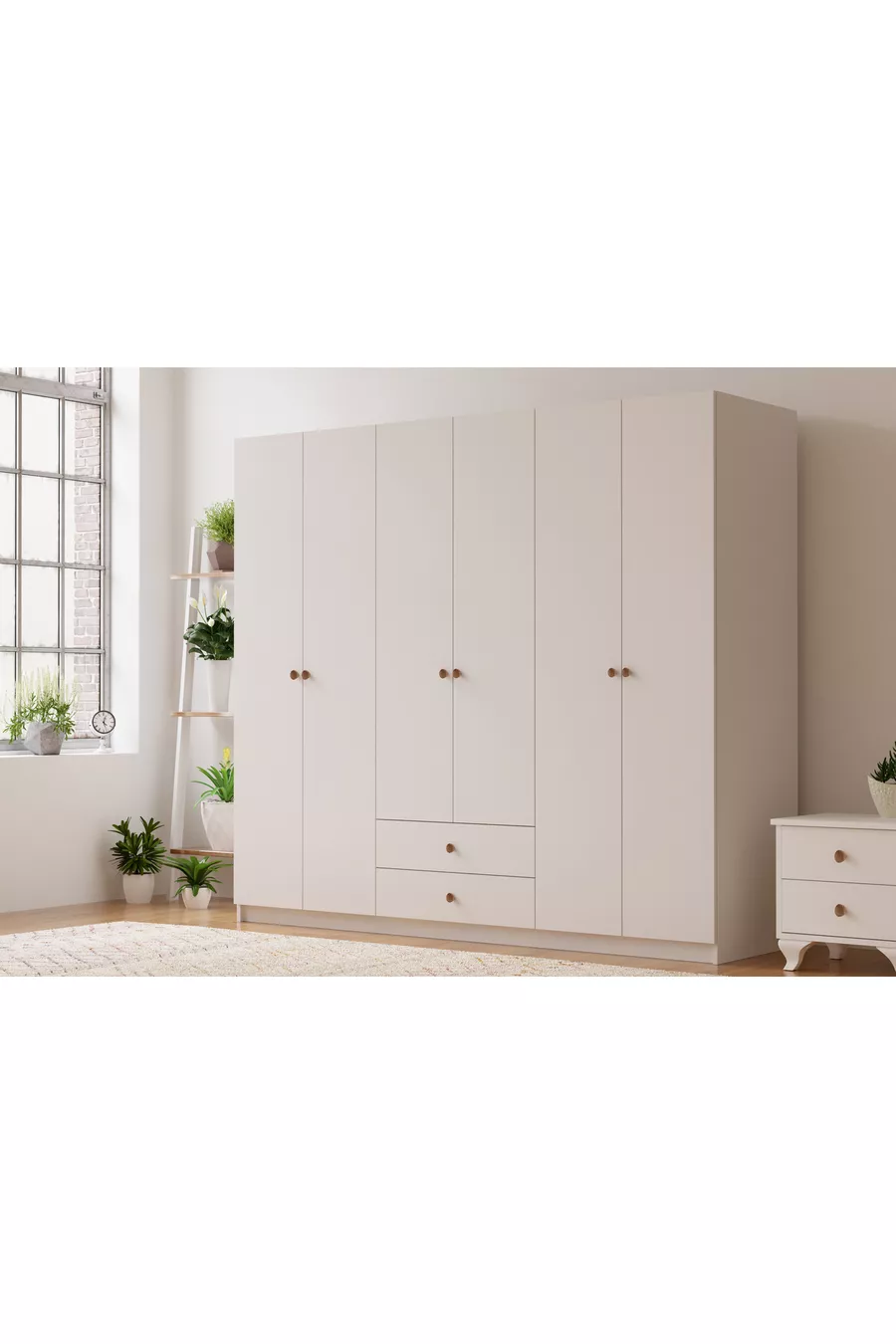 Armoire Ecem à 6 portes et 2 tiroirs